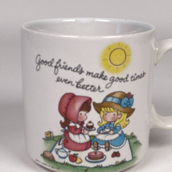 Vintage Joan Walsh Anglund Coffee Mug Good Friends Make Good Times Better 90s - Picture 2 of 8